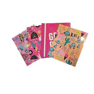Back to School Folders; Set of 4; Girl Power LOT; 2‎ Pocket Portfolio; LOOK